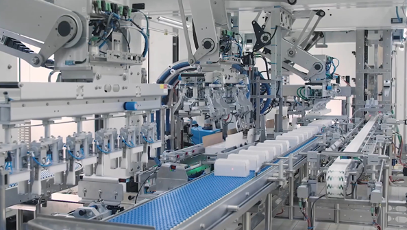 全自动打包饮料网带输送线