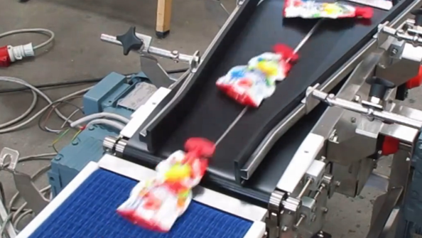 双列90度转向皮带输送线